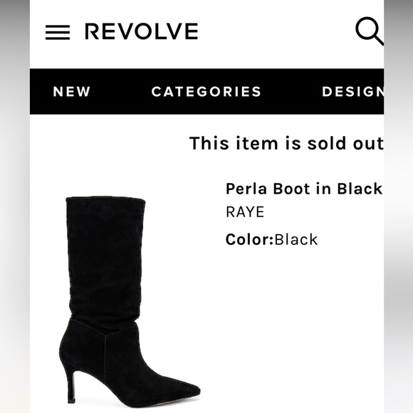 RAYE Perla suede boots in black from Revolve Very good condition. Slouchy boots - Picture 10 of 11